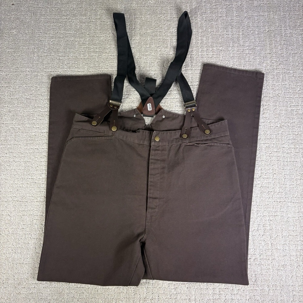 NWT Frontier Classics Size 44 Dark Brown pants  W/ 48 Inch Suspender Inseam 35